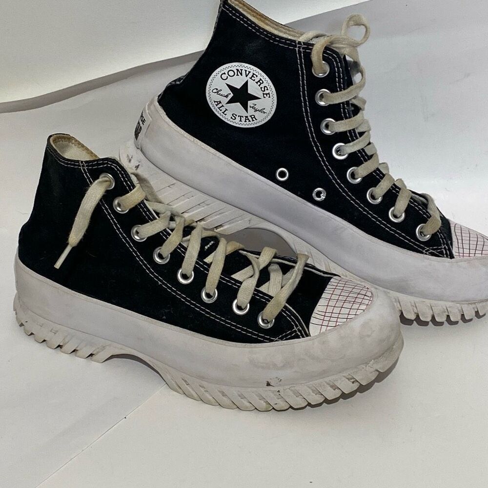 Converse Unisex Black White Chuck‎ Taylor Lugged 2.0 Sneakers Size 6.5 8.5